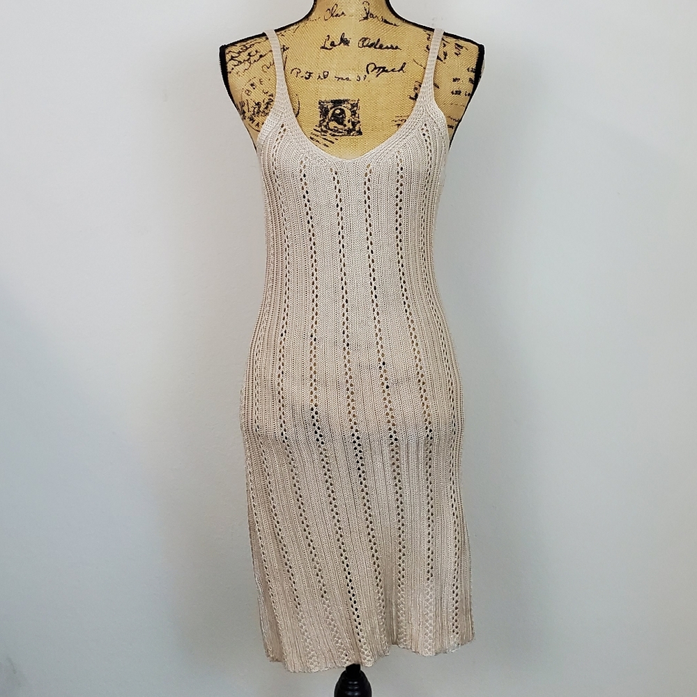 Love Tree Crochet Midi Cover Up Beach Dress Sz M
